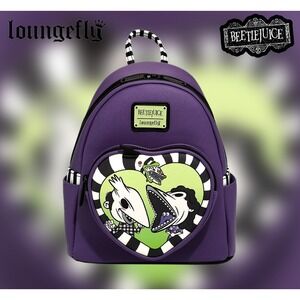 Loungefly Beetlejuice Love Mini Backpack Purple Collector Disney GUC